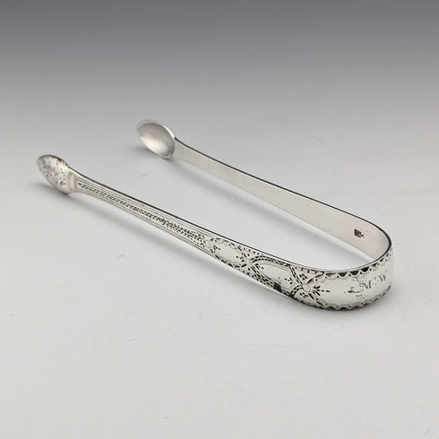 1791 British Antique Sterling Silver Sugar Tongs 32g Thomas Wallis II